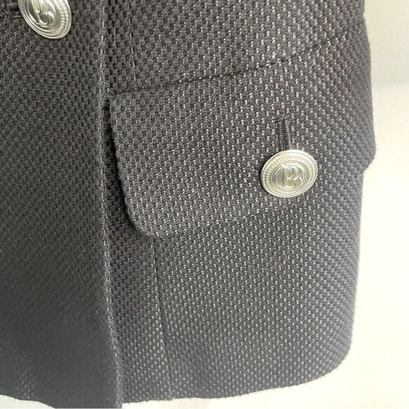 Pierre Balmain Women's Black Double-Breasted Military Blazer Size 38 - Picture 5 of 12